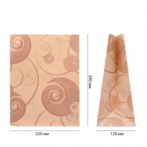 Крафт пакет с прямоугольным дном 220*120*290 мм 70 г/м2 бурый "TEKPACK"
